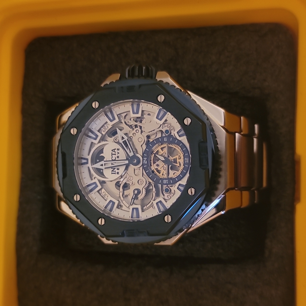 Invicta Reserve Sea Hawk  Automatic Day/Night Skeletonized Dial Bracelet 55mm.
